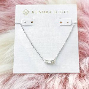 Kendra Scott Silver Juliette White Crystal Pendant Necklace